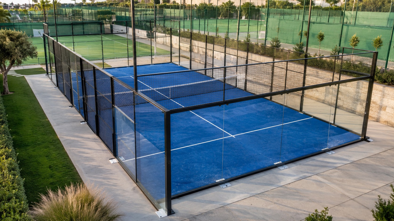 padelbaan afmetingen visueel