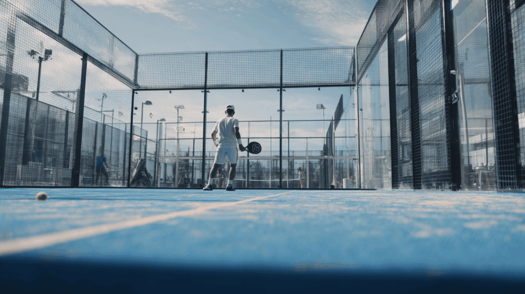 Man die op de padelbaan staat met een van de beste Siux padel rackets in zijn handen