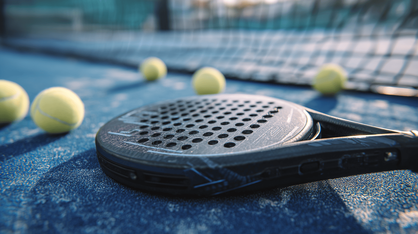 Padel racket met ballen